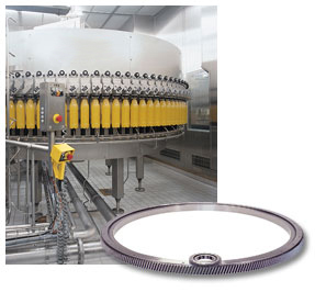 HMEC is professional in supplying Slewing Rings to the bottling industry. Our products ranging from 200 to 5,200 mm (7,8 to 204 in) externally toothed Slewing Rings, are used in machines for cleaning, filling, equipping and labelling.