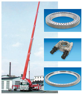 Here is one of the biggest manlift platforms. With a maximum platform height of 57 m (187 ft) it is the only platform in its class outreaching 43 m (141 ft) to the side - a world record! How this can be achieved? The solution is the patented turntable! And HMEC can supply the two vital Ball Slewing Rings and a Slew Drive as a drive unit!