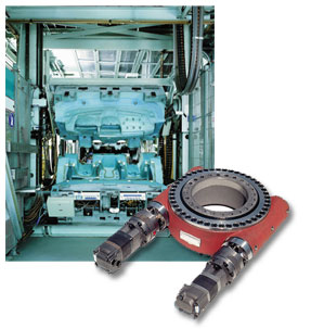 This is a facility to cover car facia panels with leather. It contains Slew Drive. Because of its operating condition, it is fitted with a spring energised multi-plate disk brake.