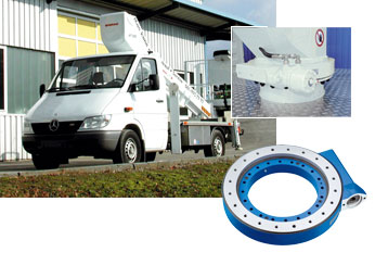 The high capacity and low profile of the HMEC Slew Drives are perfectly suited for manlift platforms. The wide varity of sizes in this series enables their use in many different kinds of platforms (heights ranging between 7 and 27 meters). Design standardisation "at its best"!