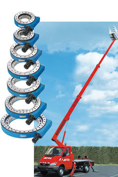 The kind of Slew Drive is used for boom and basket rotation on this manlift system. HMEC Slew Drives: "One standard technology for your entire product offering!"