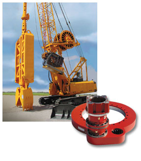Slew Drive of this series in a special design for a foundation grab of a heavy construction machine.