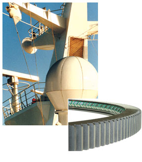 Cross Roller Slewing Rings are ideal where high precision, rigidity and smooth running are required. The picture below shows one partially assembled.