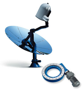 Slew Drives fitted with electric motors used for the yaw and pitch controls of this solar table. 
