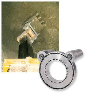 This kind Slew Drive with hydrostatic gear for turning an excavator boom. Part of a cutter bar of a tunnel driving-machine.