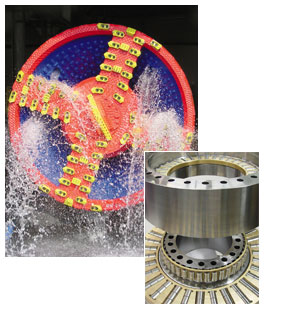 We design and manufacture high load Triple Row Roller Slewing Rings for tunnel boring machines. A multistage sealing system can be integrated if required. 